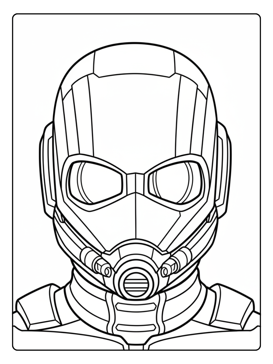 Ant Man Coloring Pages – Ant Man Mask Close Up