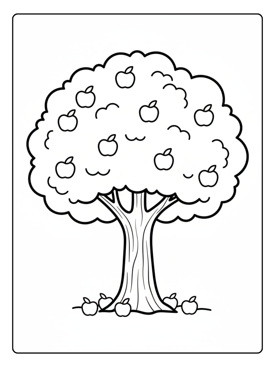 Apples Coloring Pages – Apple Tree