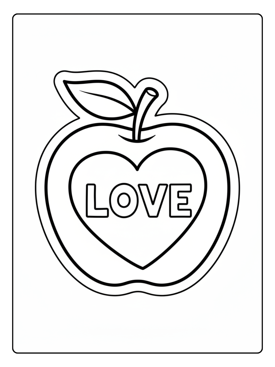 Apples Coloring Pages – Love Apple