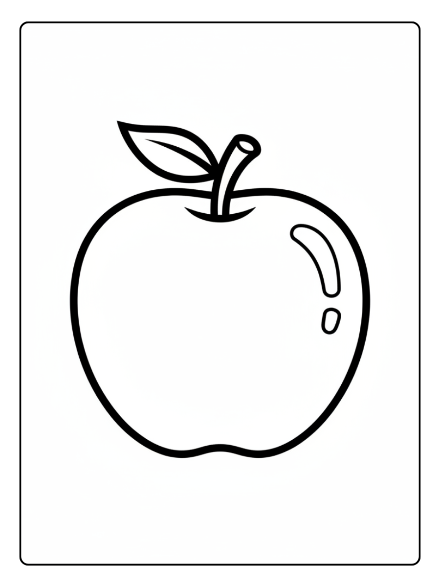 Apples Coloring Pages – Red Apple