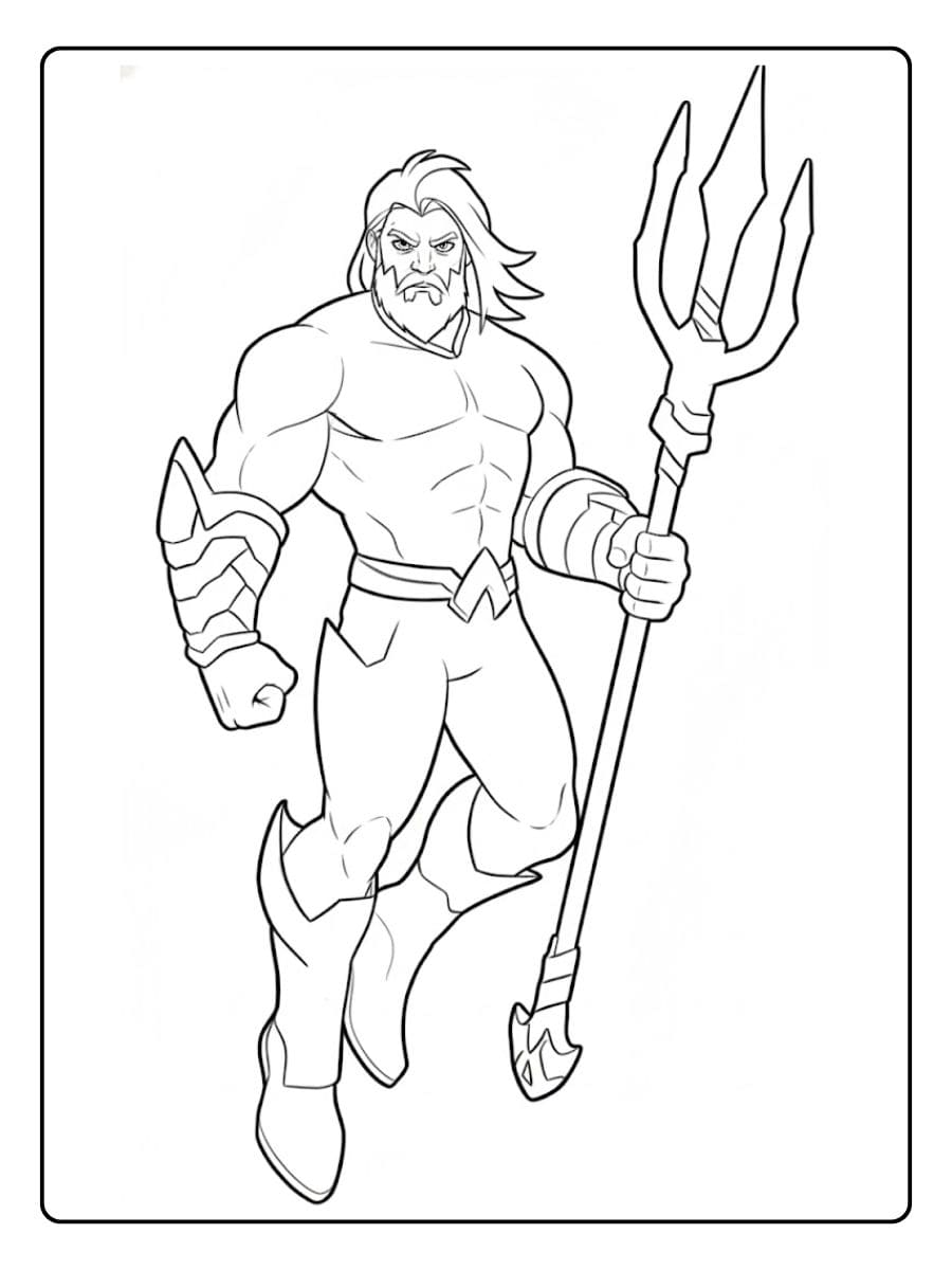 Aquaman Coloring Pages Awesome Aquaman Line Art with Trident