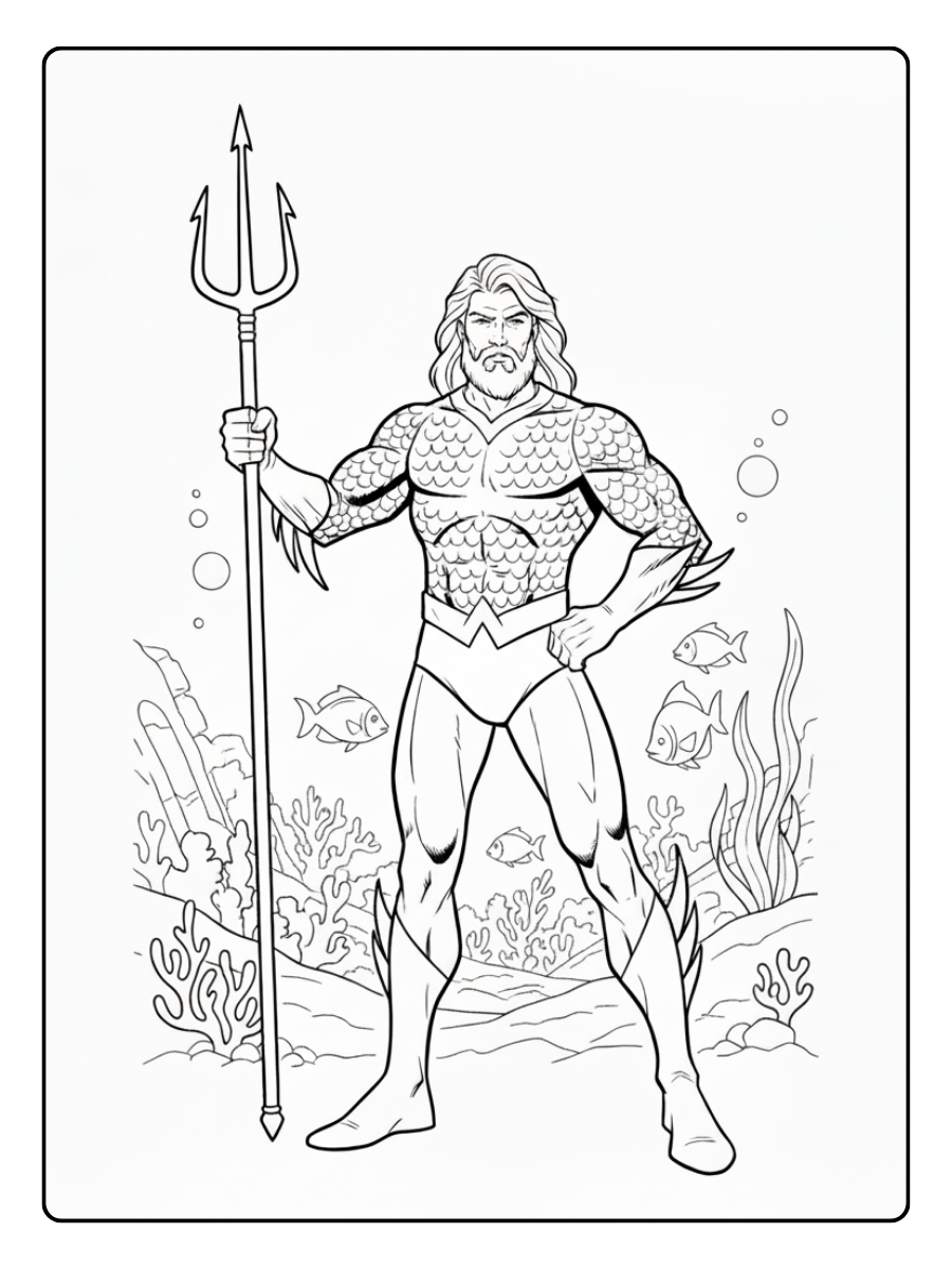 Aquaman Coloring Pages – Aquaman Classic Pose
