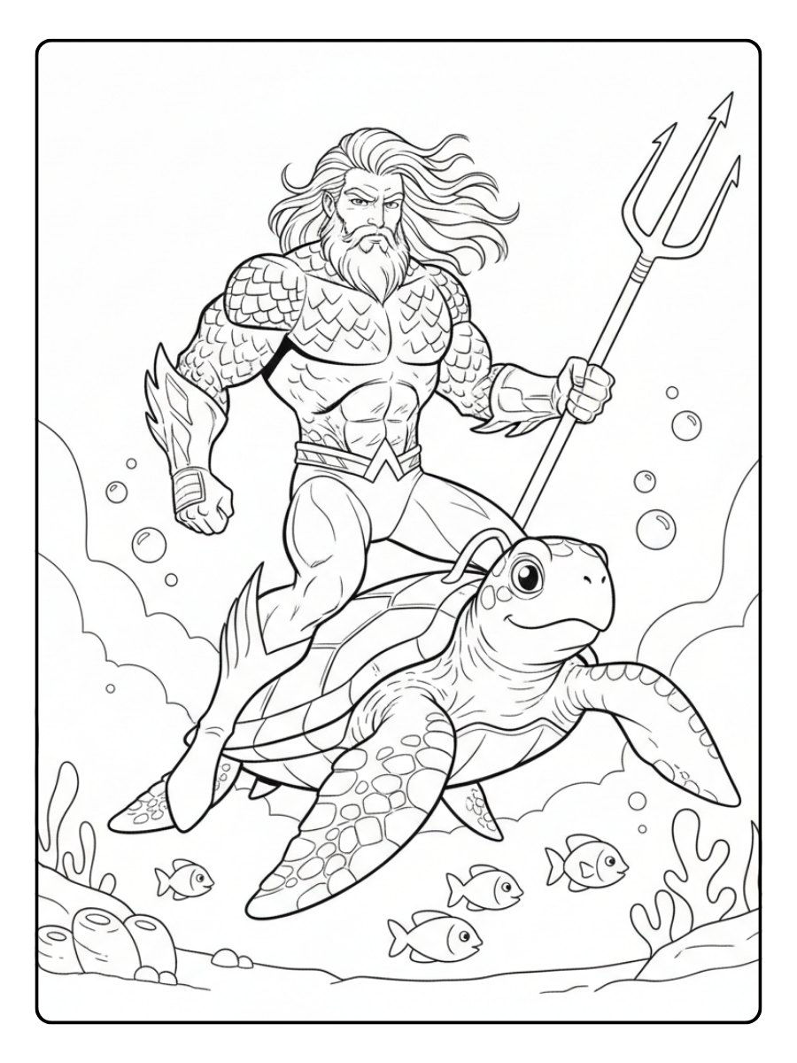 Aquaman Coloring Pages – Aquaman Easy for Kids