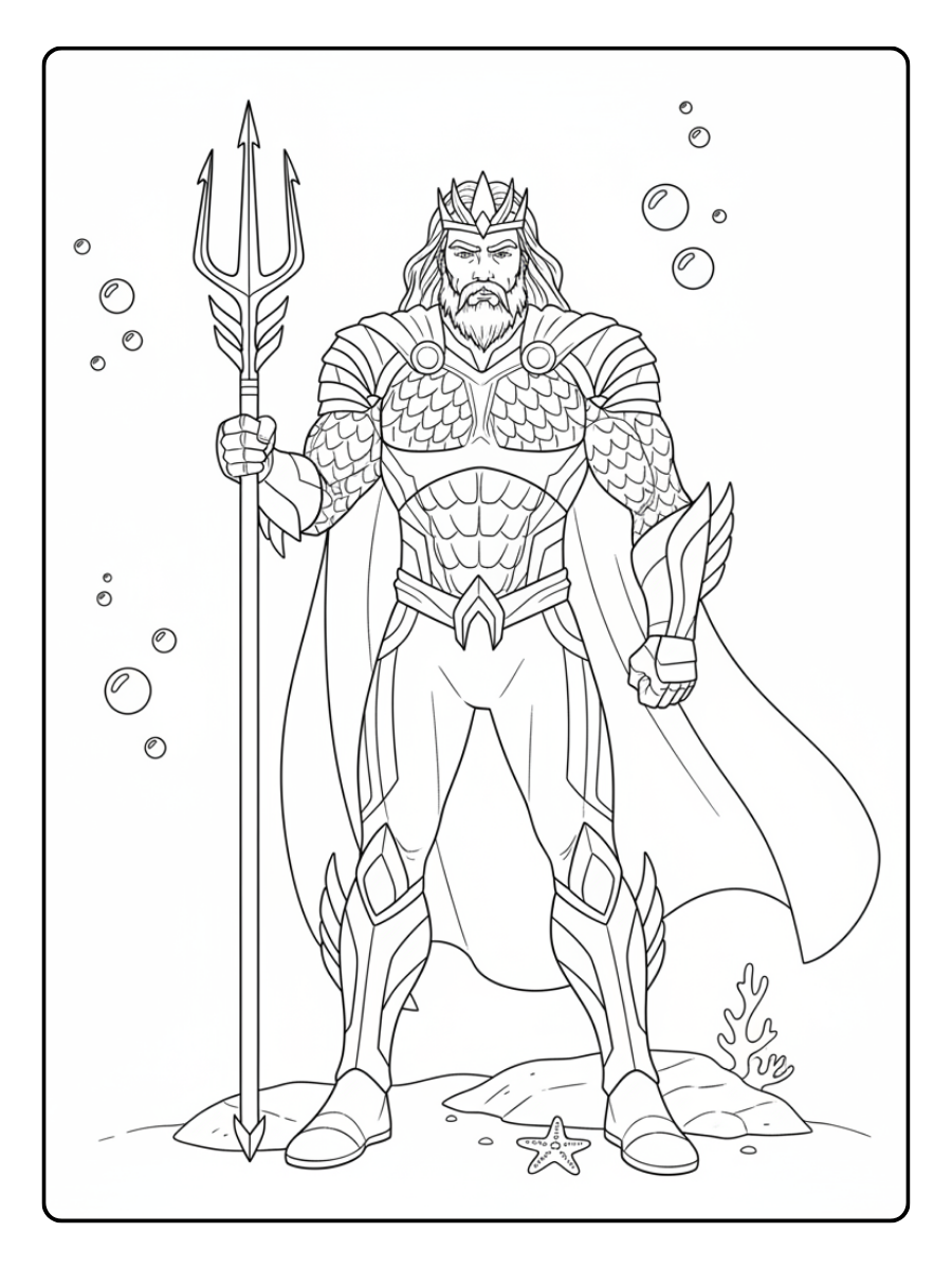 Aquaman Coloring Pages – Aquaman Royal Armor