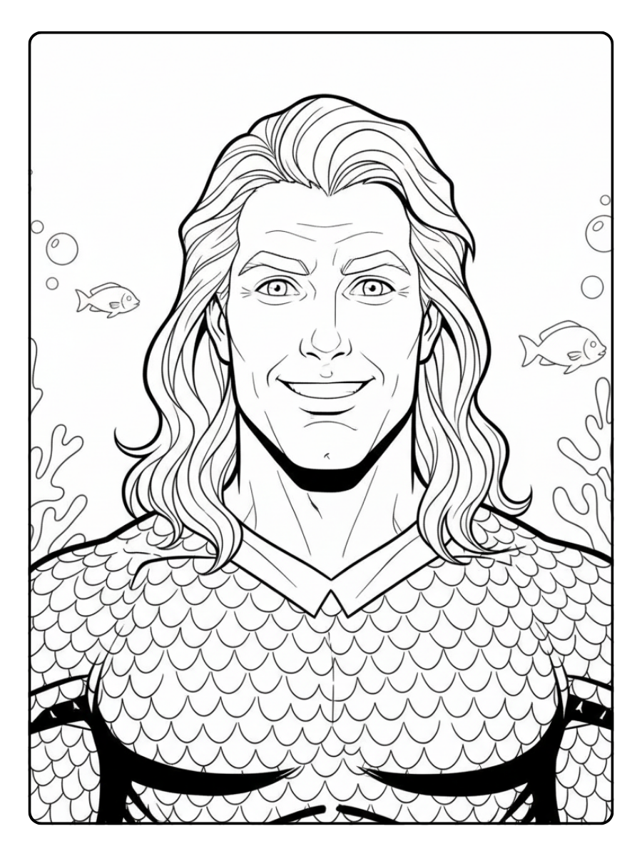 Aquaman Coloring Pages – Aquaman Smiling