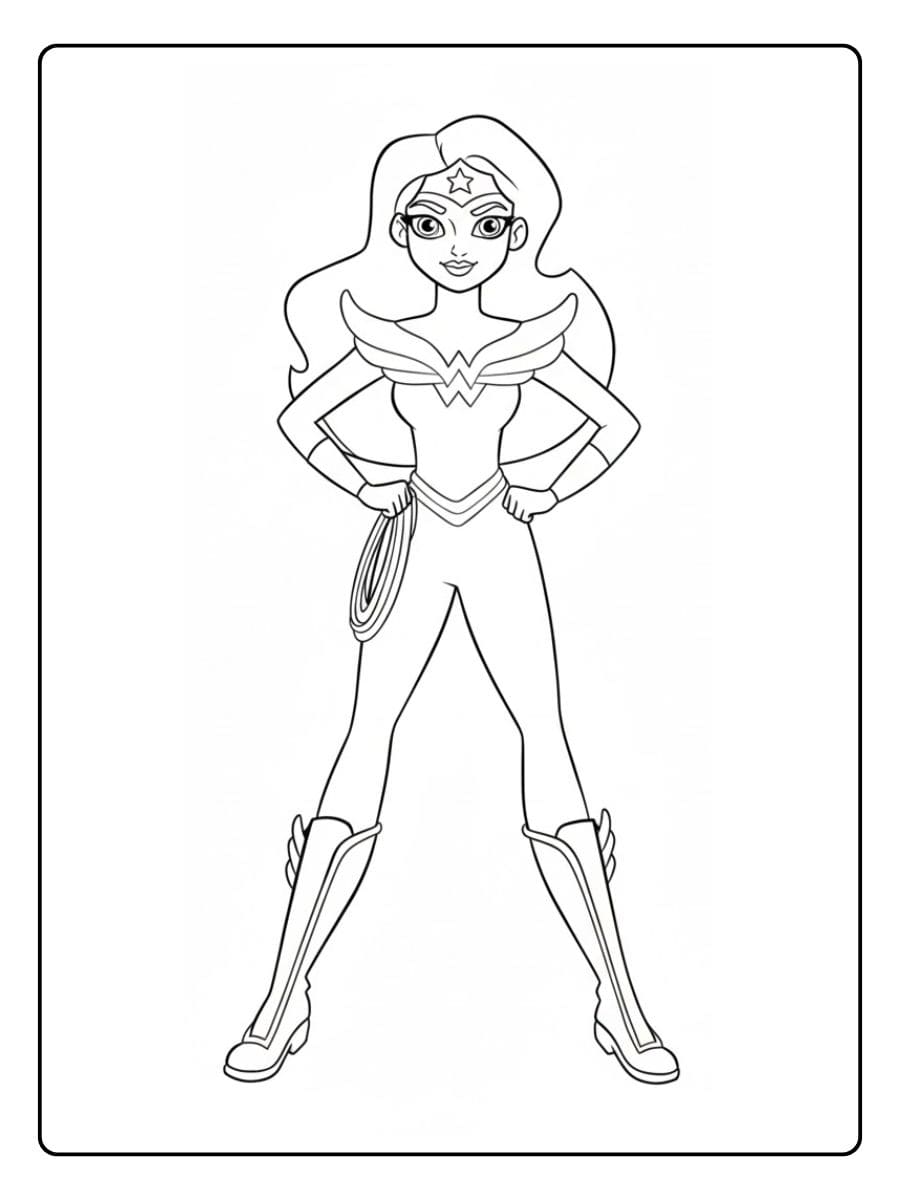 Basic Line Art Supergirl Coloring Pages