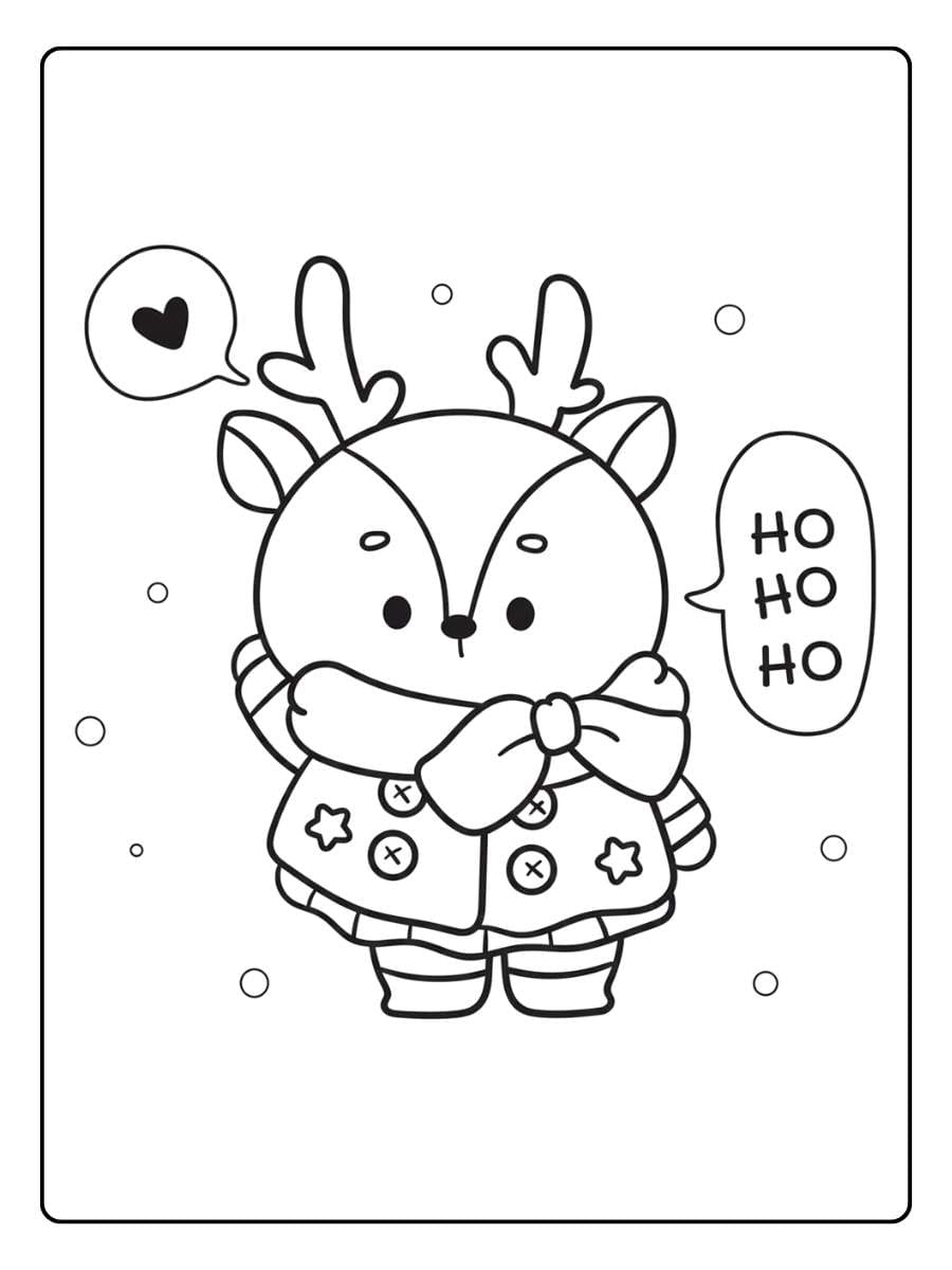 Best Cute Christmas Reindeer Coloring Page cute coloring pages christmas