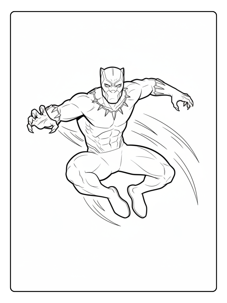 Black Panther Coloring Pages – Black Panther Action Jump