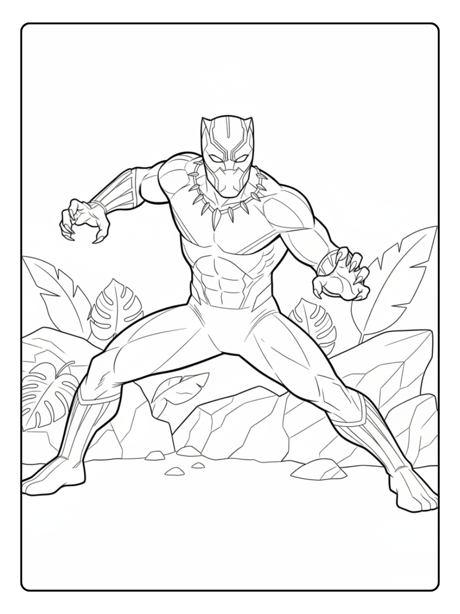 Black Panther Coloring Pages – Black Panther Battle Stance