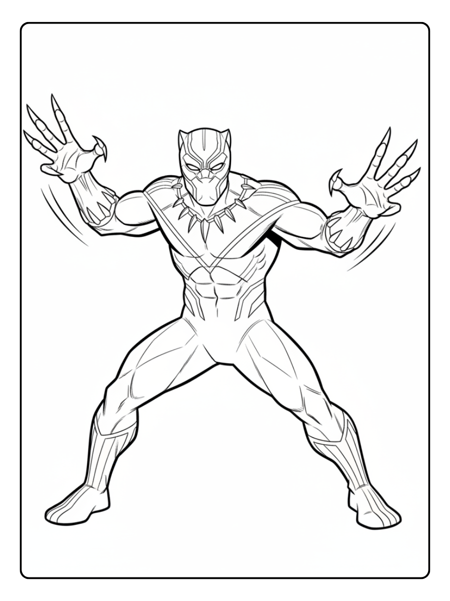 Black Panther Coloring Pages – Black Panther Claws Out