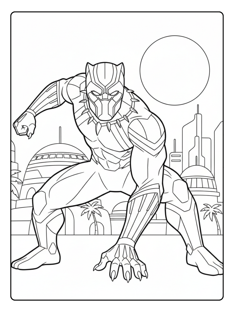 Black Panther Coloring Pages – Black Panther Easy Coloring
