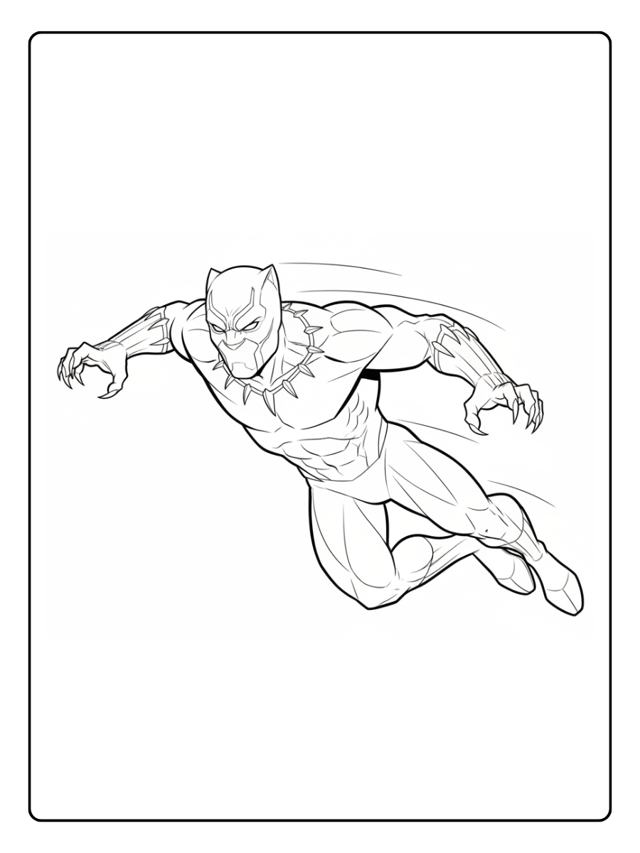 Black Panther Coloring Pages – Black Panther Leap Attack