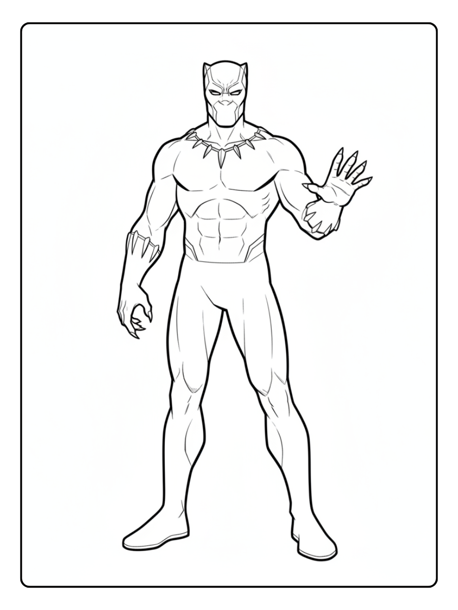 Black Panther Coloring Pages – Black Panther Royal Pose