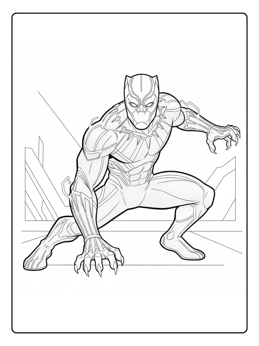 Black Panther Coloring Pages – Black Panther Vibranium Suit