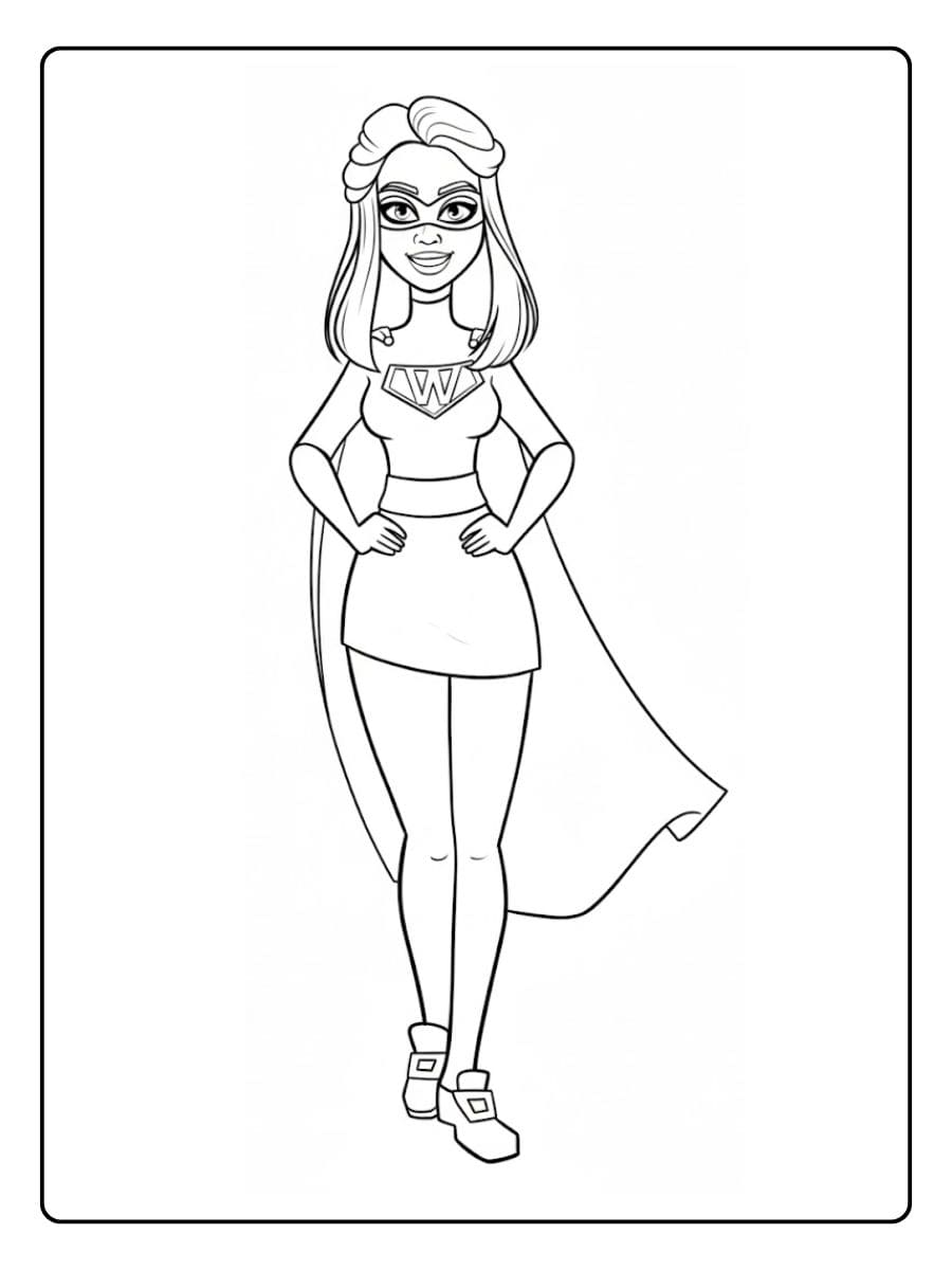 Bold Line Wonder Woman Coloring Pages