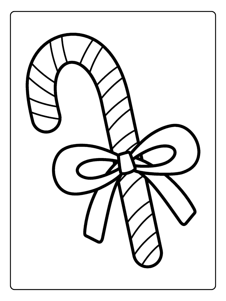 Candy Cane Coloring Page