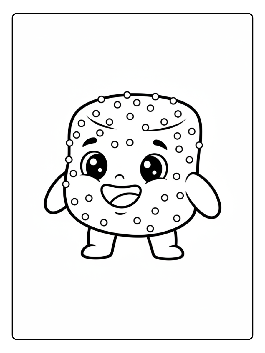 Candy Coloring Pages – Candy Smiling Treat