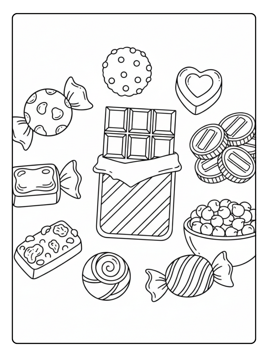 Candy Coloring Pages – Chocolate Candy