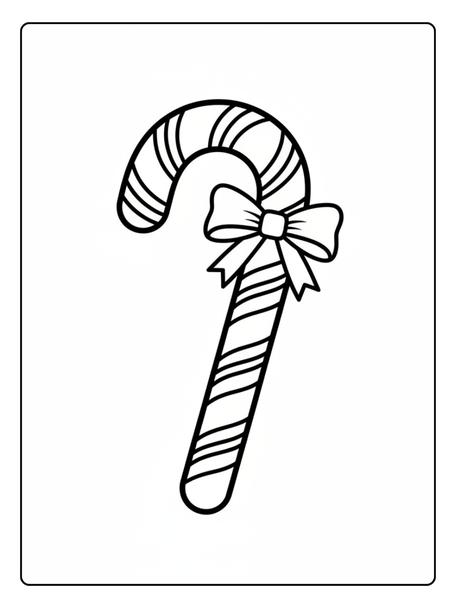 Candy Coloring Pages – Christmas Candy Cane