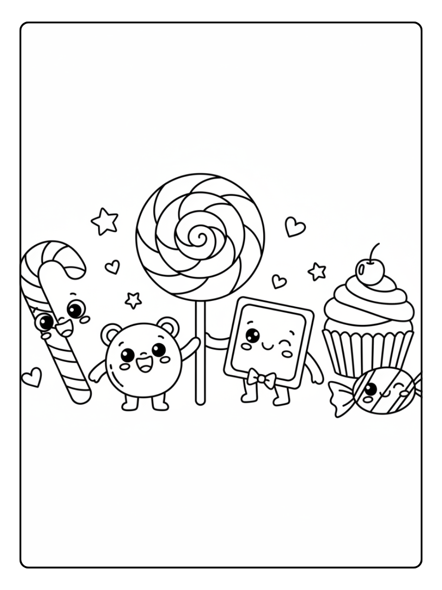 Candy Coloring Pages – Cute Candy