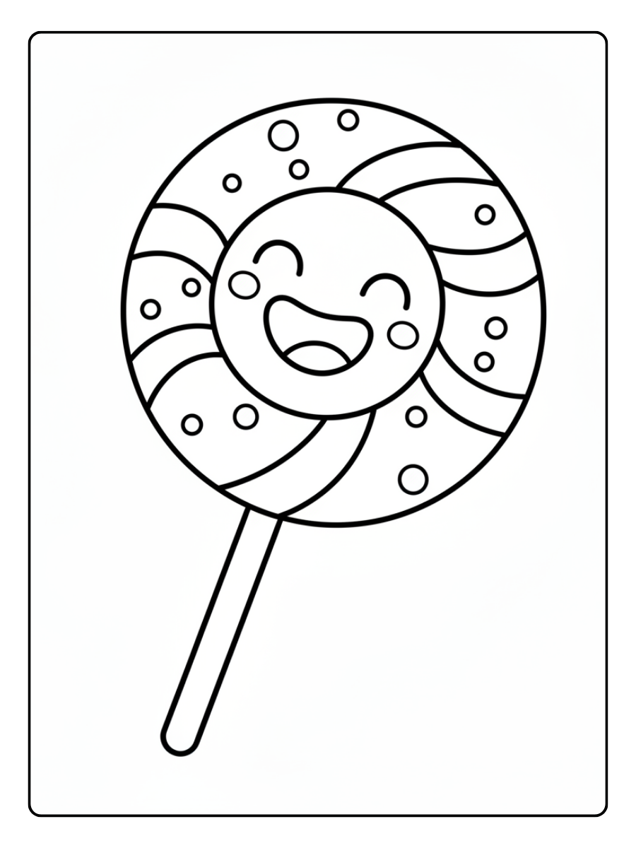 Candy Coloring Pages – Happy Candy Face