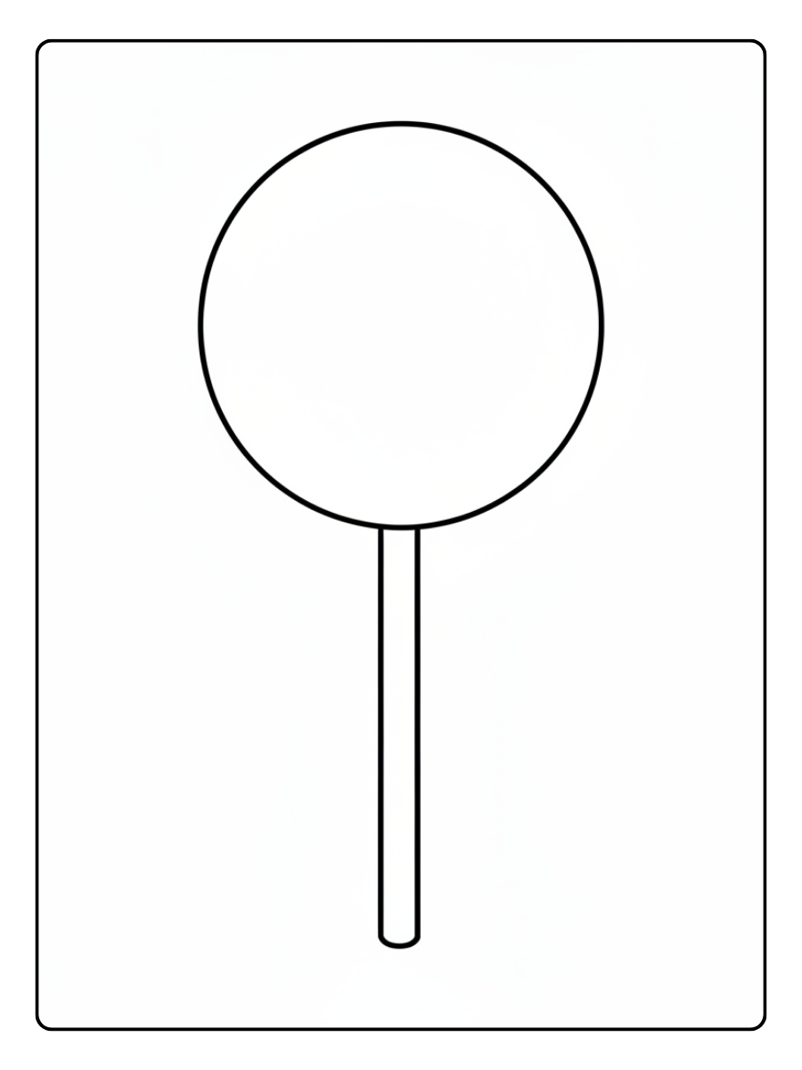 Candy Coloring Pages – Round Lollipop
