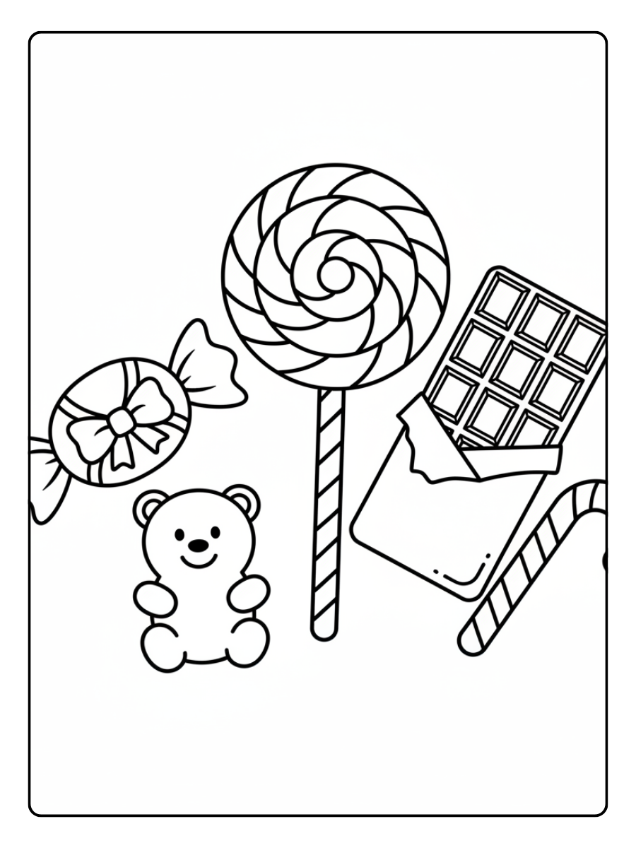 Candy Coloring Pages – Simple Candy