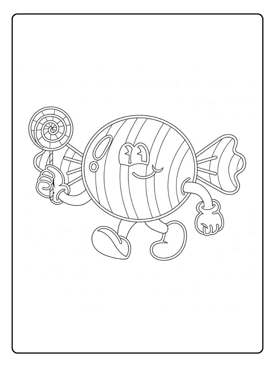 Candy coloring pages cartoon candy character