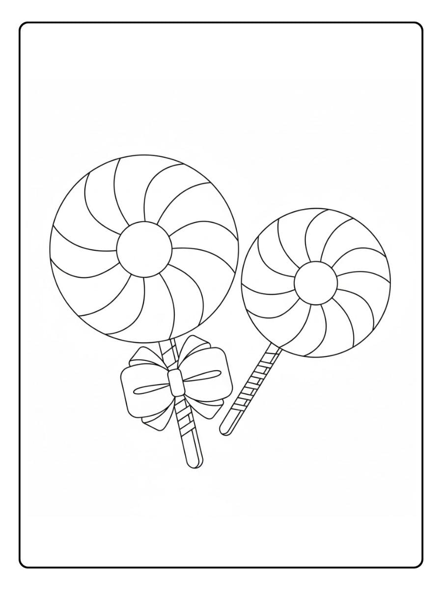 Candy coloring pages lollipop swirl candy