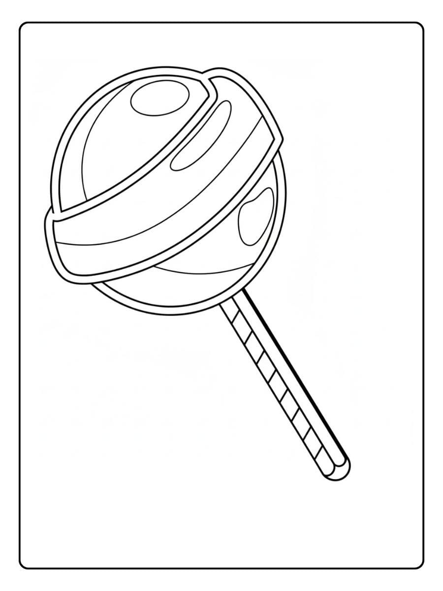Candy coloring pages round lollipop candy