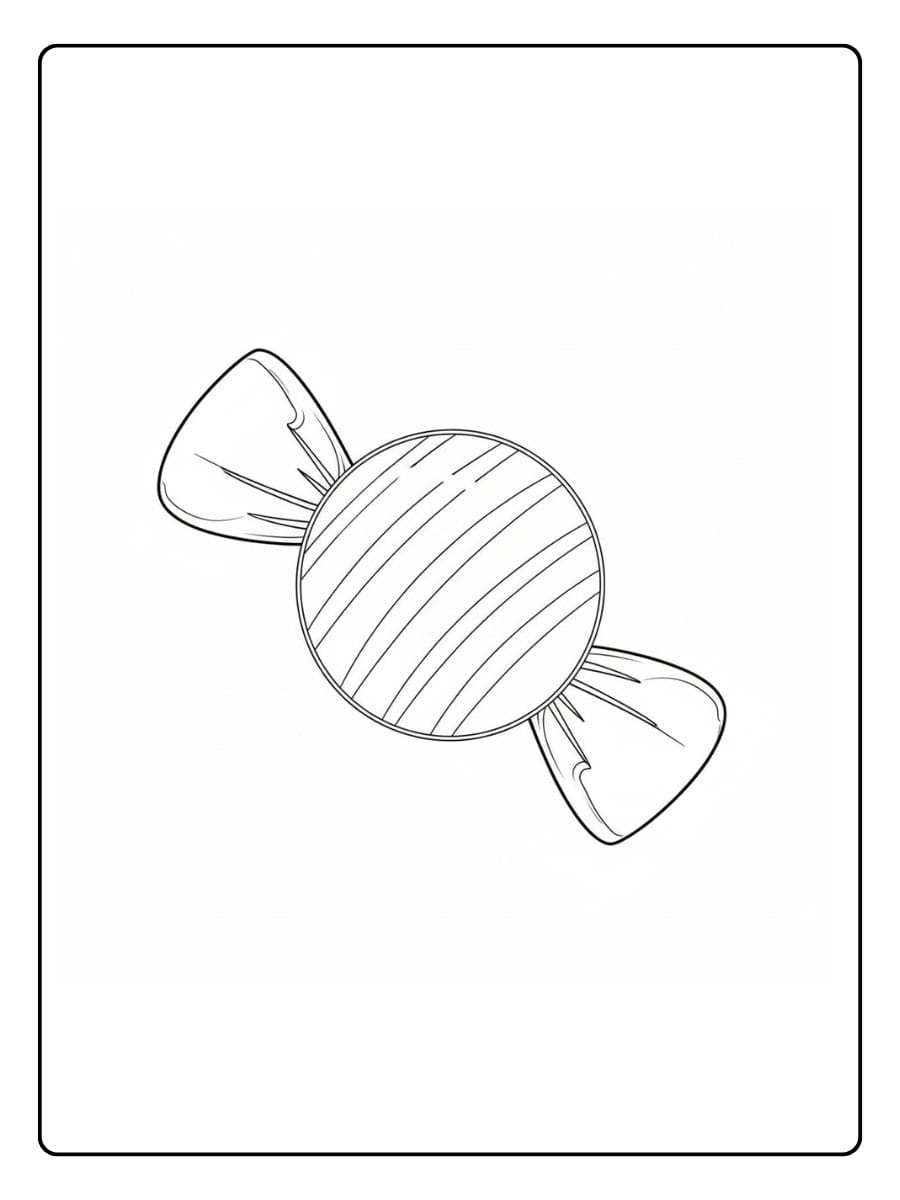 Candy coloring pages simple wrapped candy