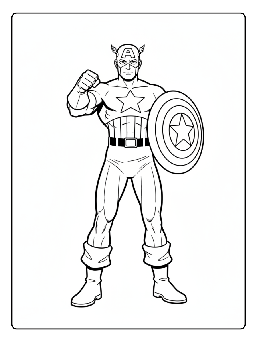 Captain America Coloring Pages – Captain America Classic Pose