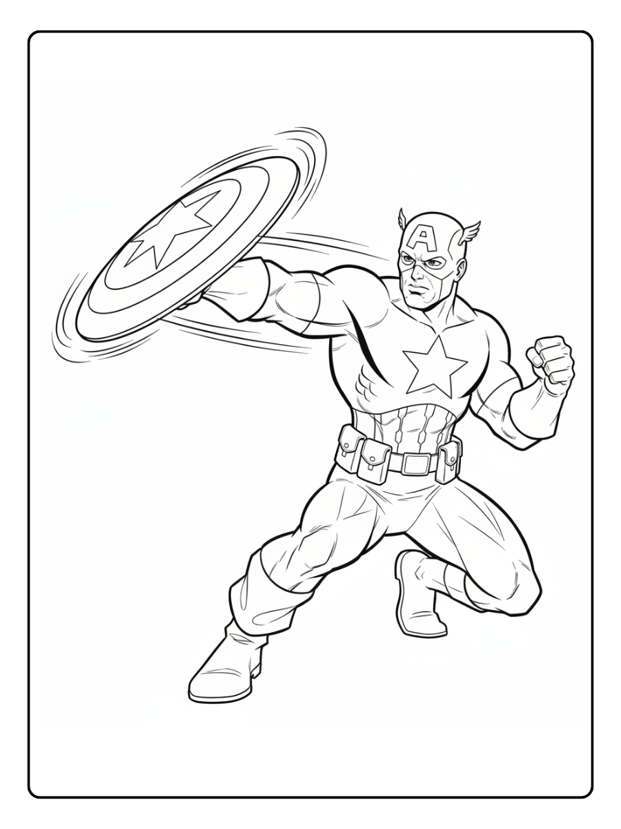 Captain America Coloring Pages – Captain America Shield Throw