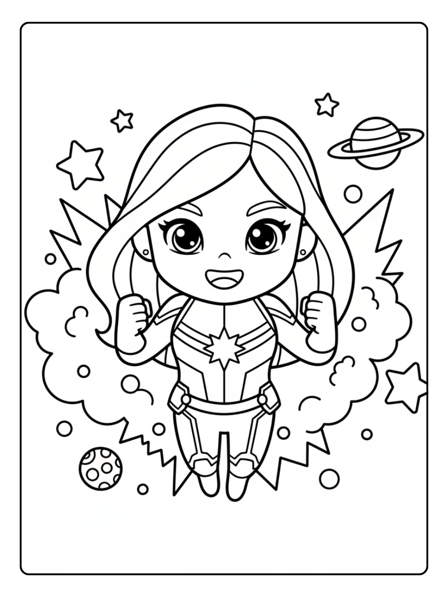 Captain Marvel Coloring Pages – Captain Marvel Kids Favorite