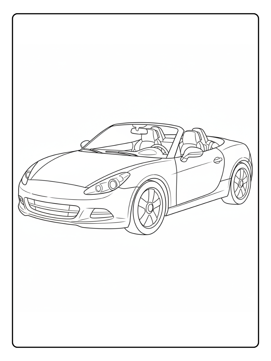 Car Coloring Pages – Convertible Car