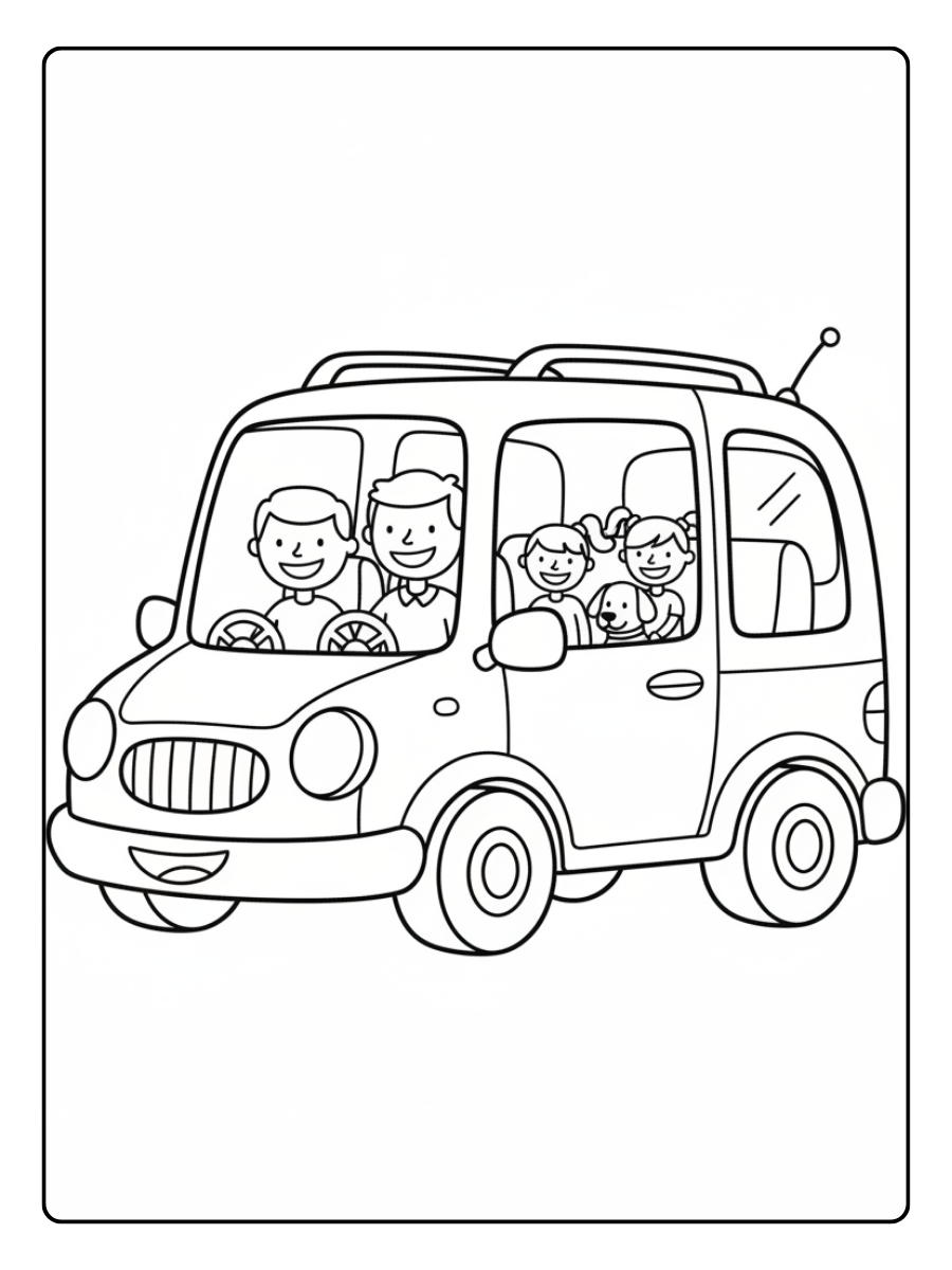 Car Coloring Pages – Family Car