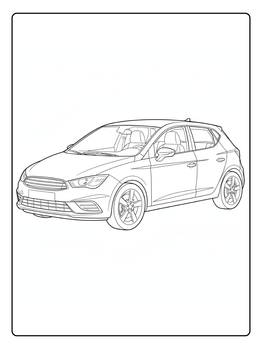 Car Coloring Pages – Hatchback Car