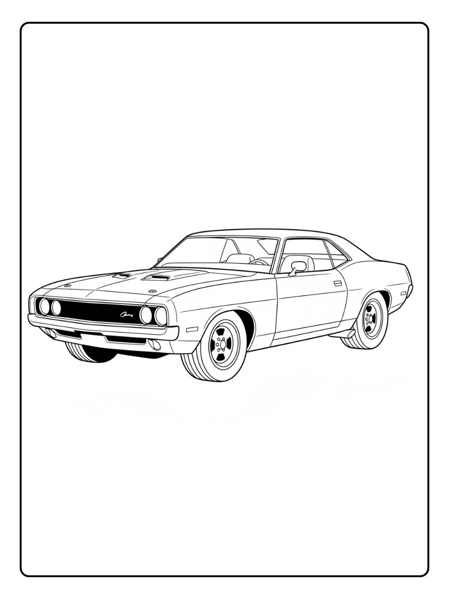Car Coloring Pages – Muscle Car