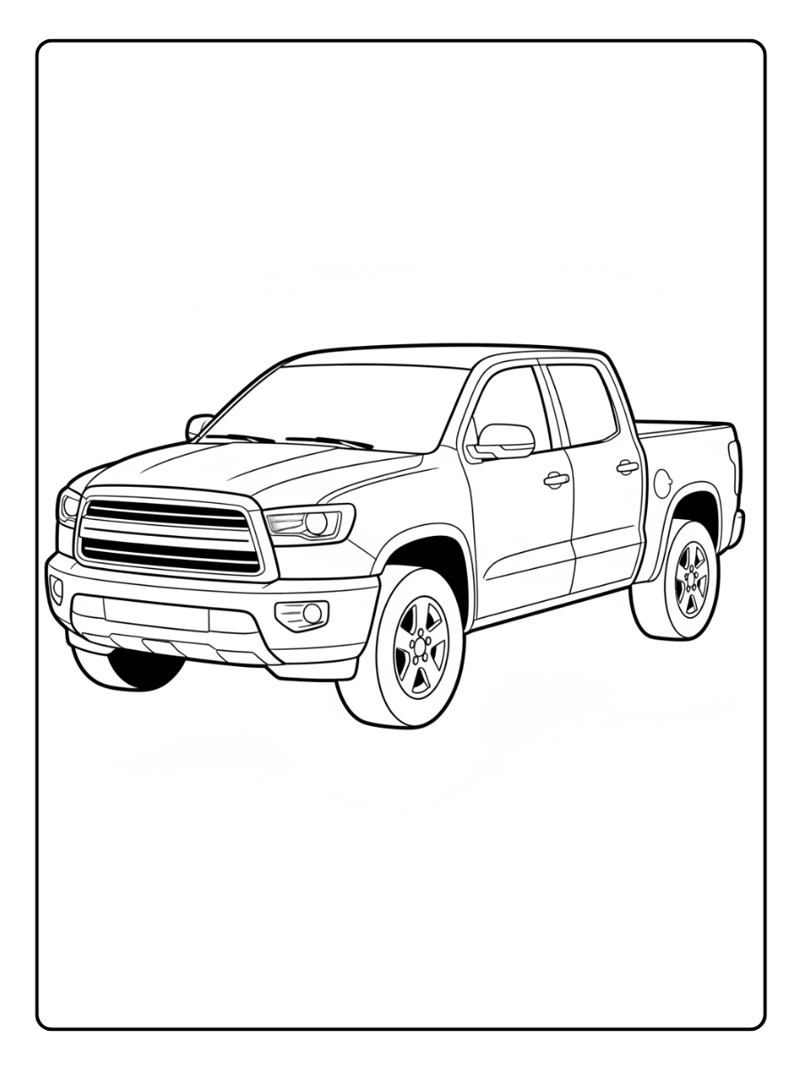 Car Coloring Pages – Pickup Truck