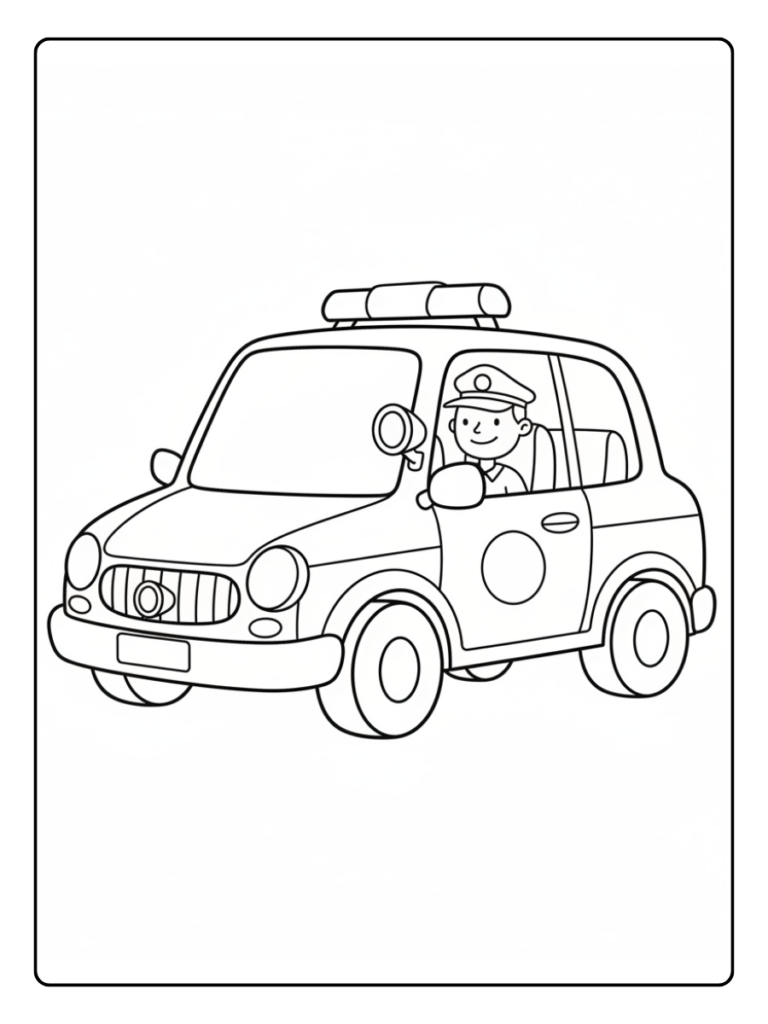 Car Coloring Pages – Police Car