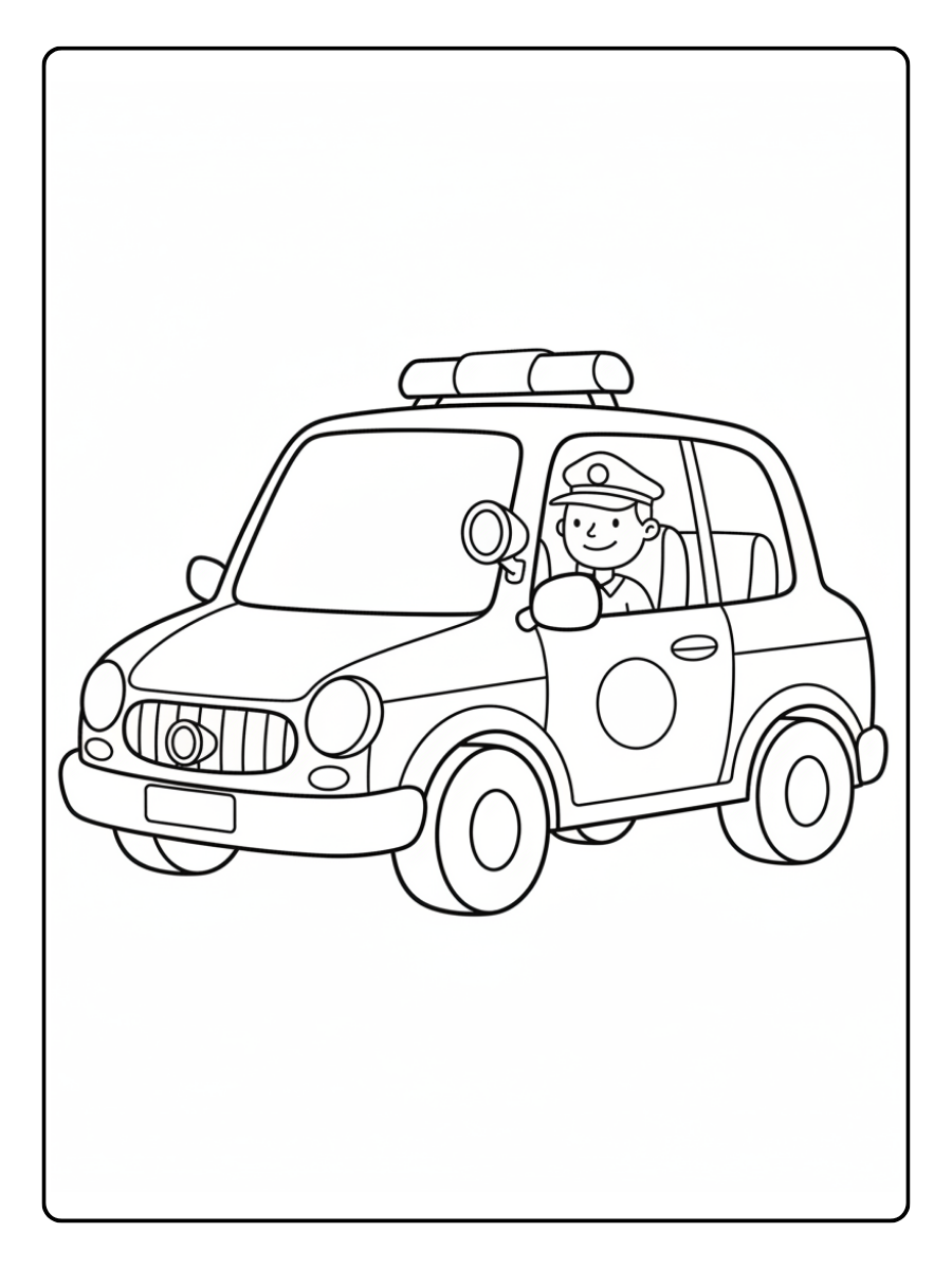 Car Coloring Pages – Police Car