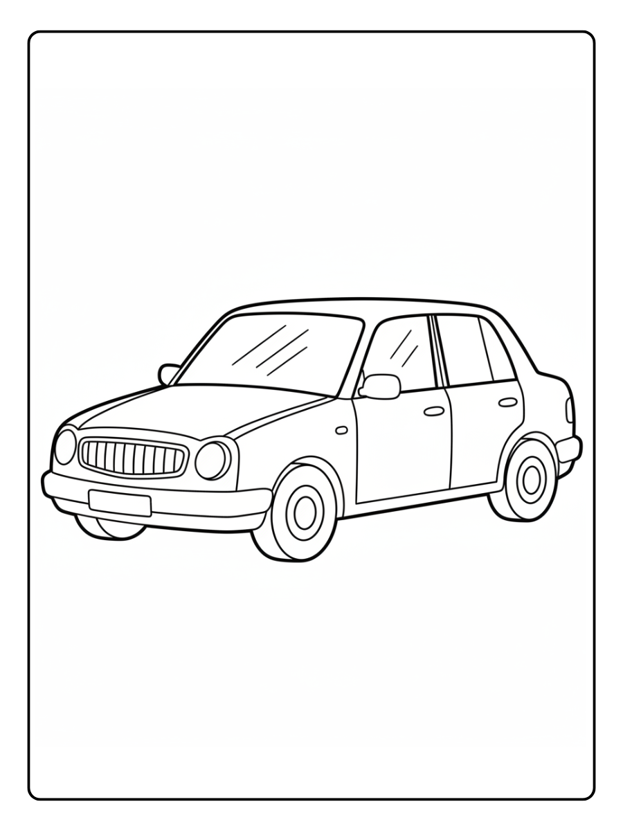 Car Coloring Pages – Sedan Car