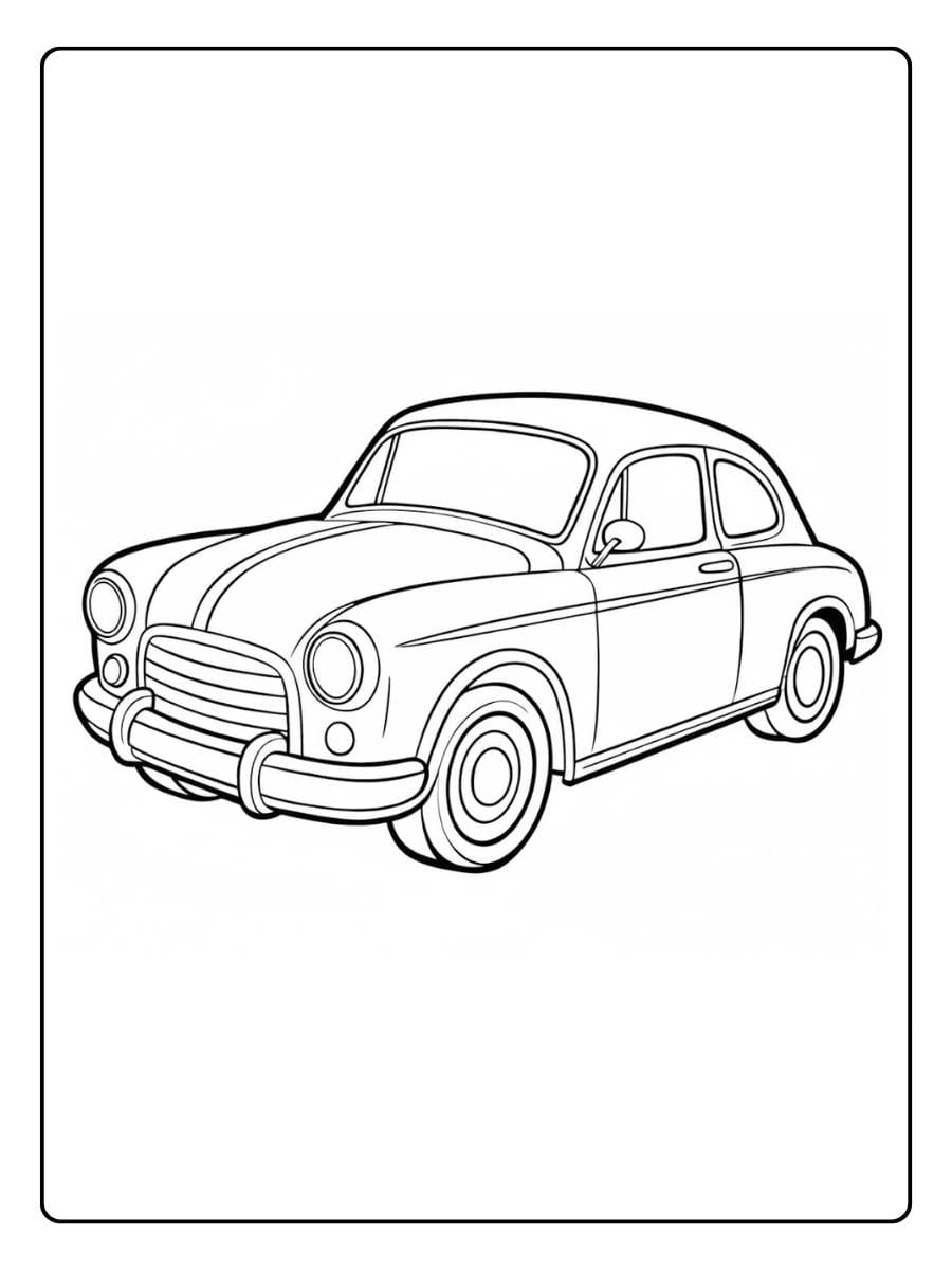 Car coloring pages retro classic car detailed outline