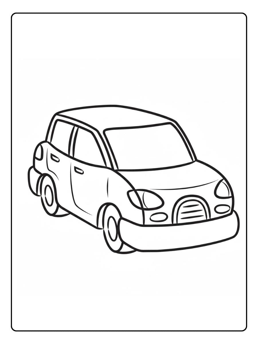 Car coloring pages small family car side view