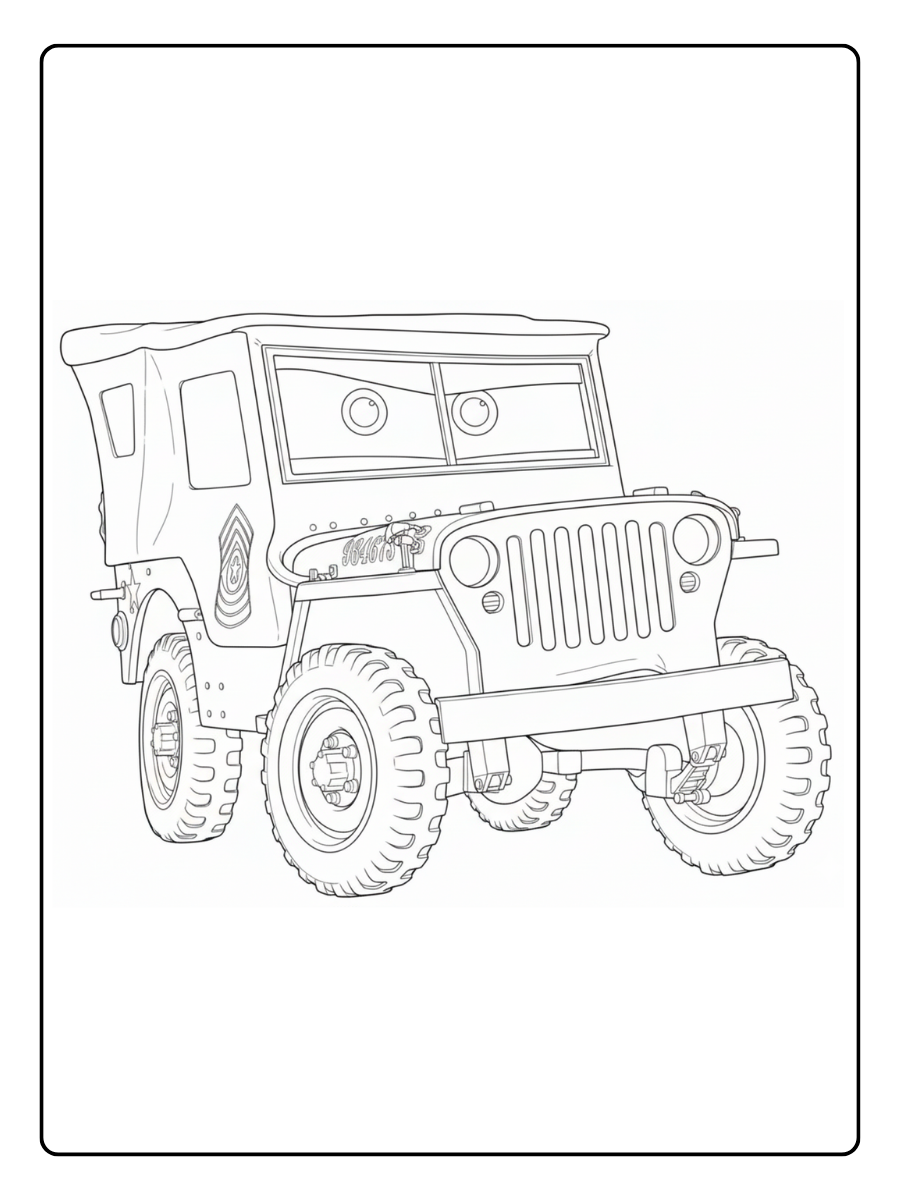 Cars 2 Coloring Pages – Sarge