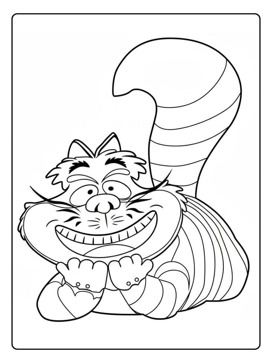 Cartoon Coloring Pages The Grinning Cat from Wonderland
