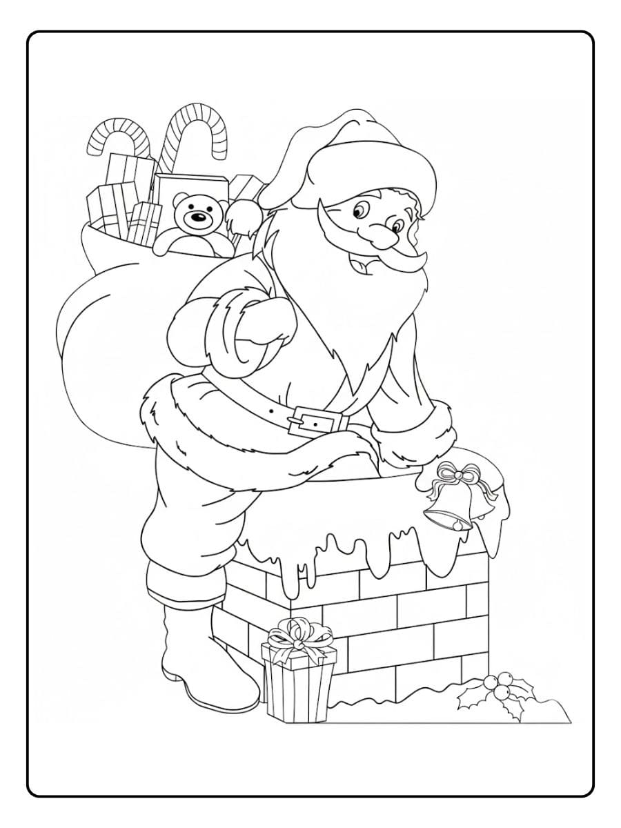 Cartoon Santa Dab Pose Sketch Printable Santa Coloring Pages
