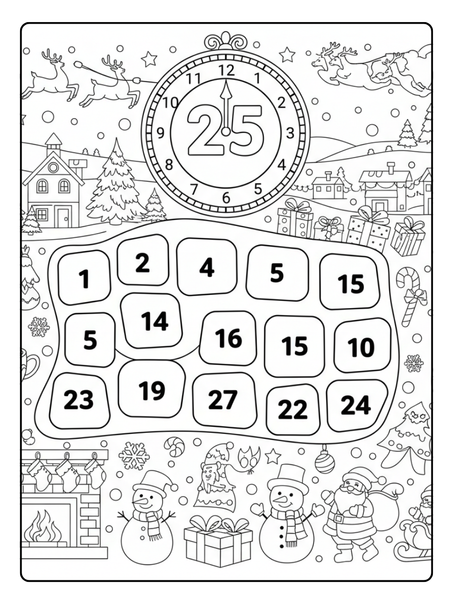 Christmas Holiday Coloring Pages – Christmas Countdown