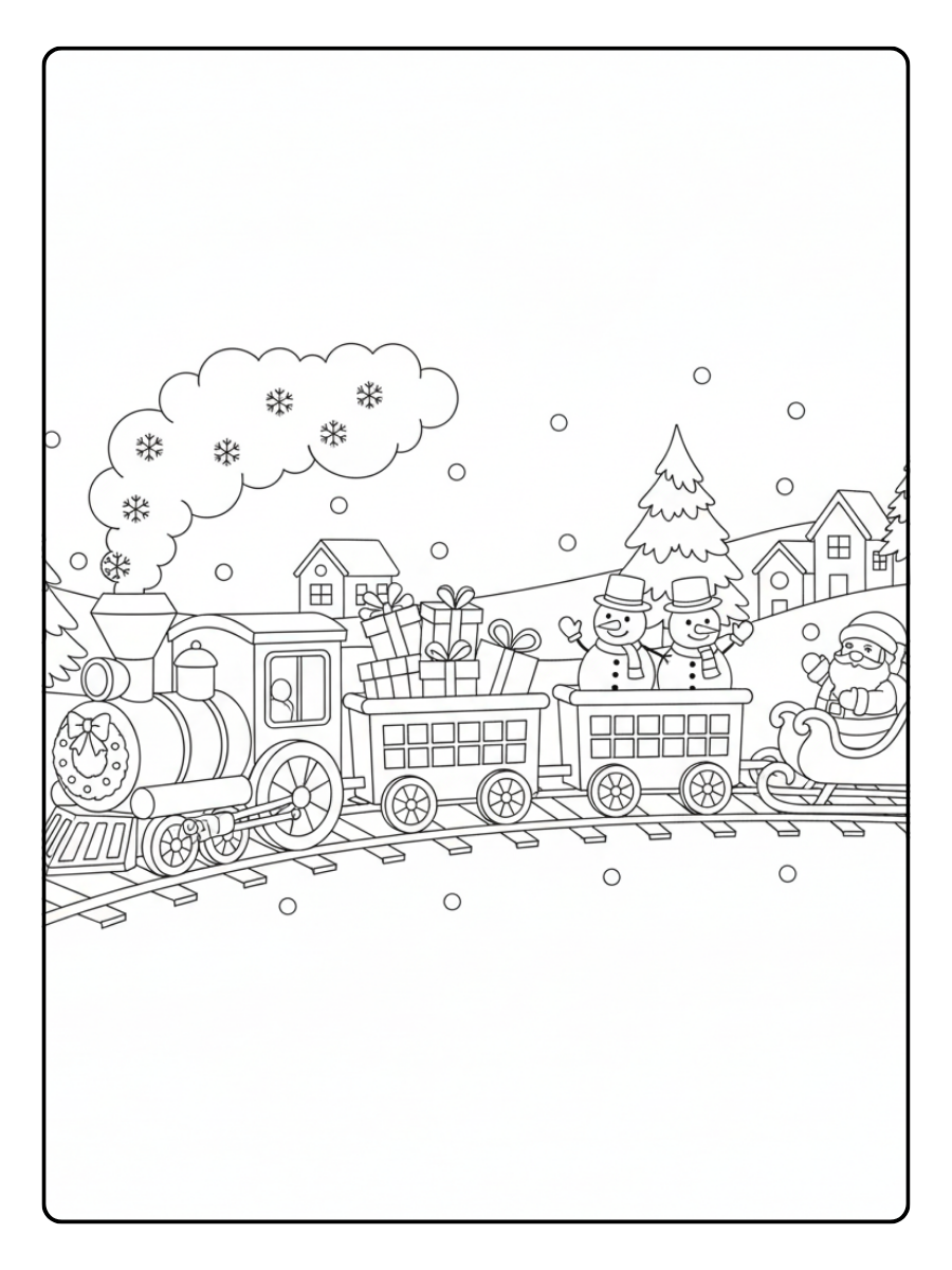 Christmas Holiday Coloring Pages – Christmas Train