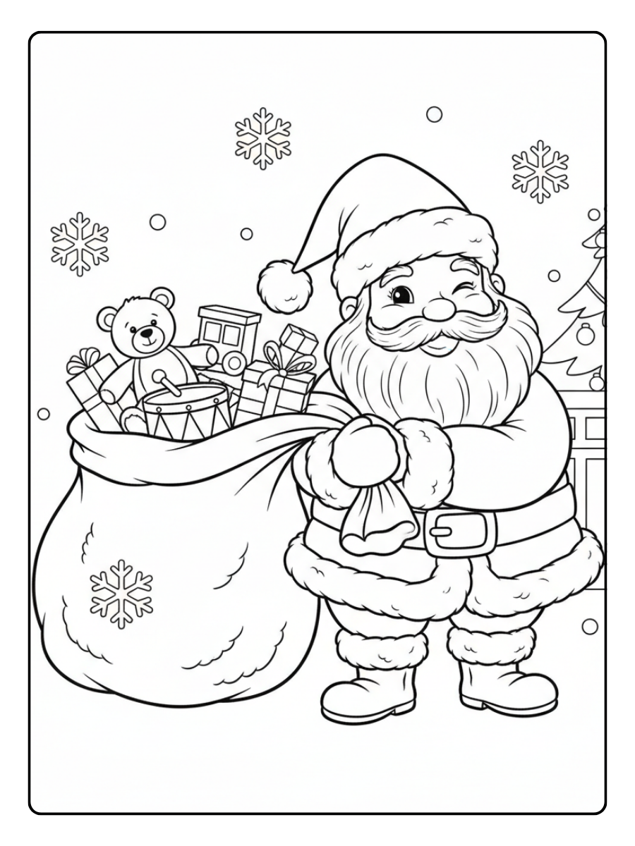 Christmas Holiday Coloring Pages – Santa Claus Holiday
